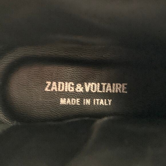 ZADIG & VOLTAIRE Size 6 Black Leather Belted Back Zipper Boots - Picture 7 of 8